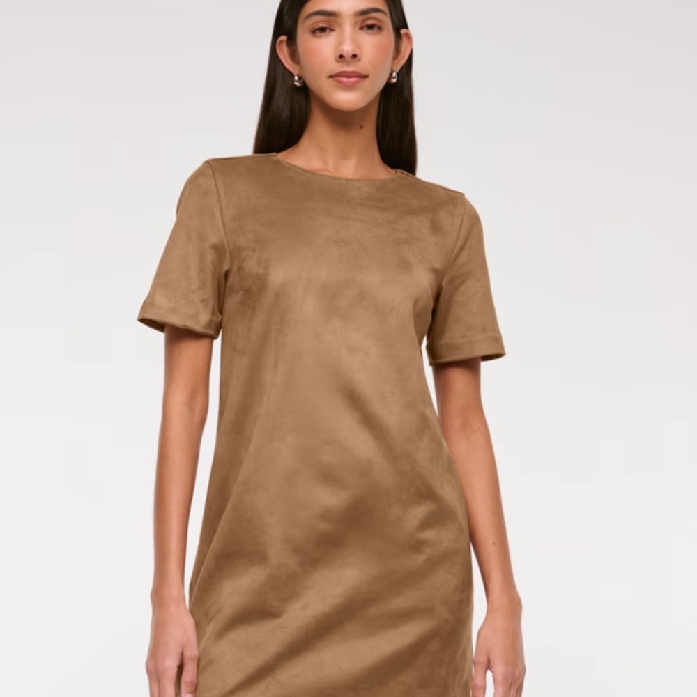 Abercrombie & Fitch Vegan Suede T-Shirt Mini Dress